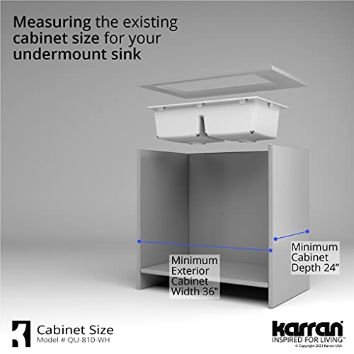Karran Qu-810 32" Undermount Double Equal Bowl Quartz Kitchen Sink In White #TOP6