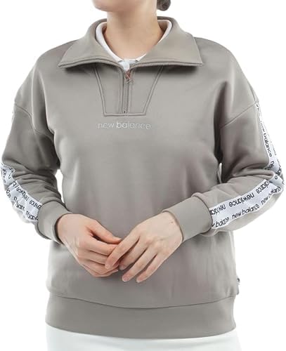 New Balance 012-5262504 Golf Women's Half Zip Sweatshirt (Stretchable, Fleece Lining), 050_Brown, 3