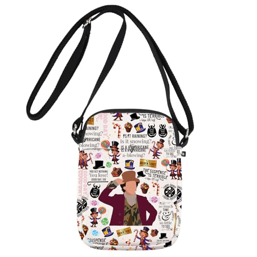 JNIAP Willy Inspired Crossbody Bag Willy Fans Gifts Wonka Chocolate Shoulder Bag Chocolate Factory Gifts