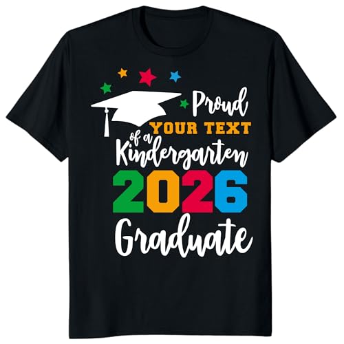 Custom Kindergarten Graduation T-Shirt, Pre K Graduate Personalized Family Matching Shirts (Kindergarten 2)