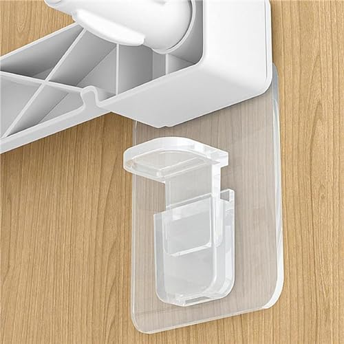 Image of No Drilling Shelf Support Hook || Plastic Closet Cabinet Shelf Support Clips || Self Adhesive Shelves Clips for Kitchen Bathroom Cabinet (10)