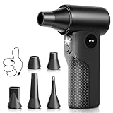 エアダスター 電動 ブロワー 超ミニ【家電批評ベストバイ受賞】小型エアーダスト 最大風速120m/s 4段階風量調整 5種類ノズル BOLYDOOM 軽量 Type-C充電式 コードレス LED照明ライト 空気入れ機能付 キーボード/PC/車内/エアコン/家庭掃除対応(ブラック)