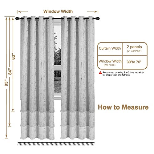 Tony's Collection Upgraded 100% Blackout Curtains, Turquoise Blackout Curtains 63 Inch Long Grommet Shells Wave Pattern Panels Light Blocking Drapes For Small Windows (52X63 Inch, Turquoise,2 Panels) #TOP7