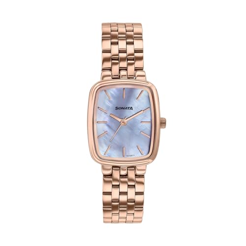 Image of Sonata Festive 2.0 Quartz Analog with Mother of Pearl Dial Rose Gold Sheet Metal Strap Watch for Women - 87108WM01