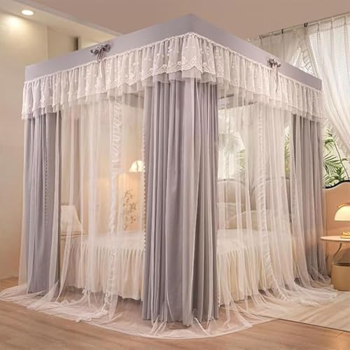 Mosquitera cama matrimonio 150x200cm con dosel de 4 aberturas estilo princesa 3
