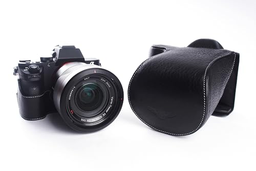 Étui en cuir pour Sony A7 II protection intégrale objectif 24-70mm f4