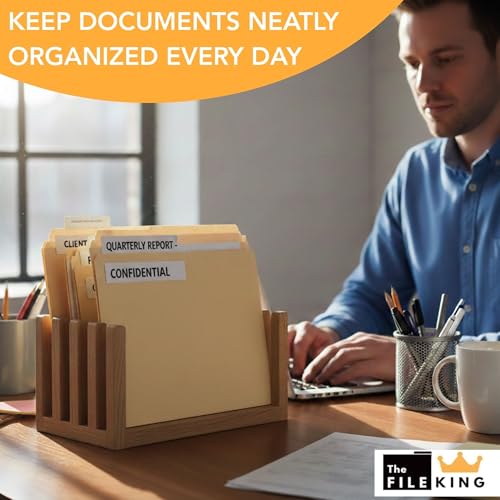 The File King 1/3 Cut File Folders Letter Size - 100 Pack | Manilla Folders 8.5 x 11 | Assorted 3 Tabs | Heavy Duty 11-Point Fiber | Made in USA | Undercut Front Style | Easy Labeling & Organization by The File King - Image 4