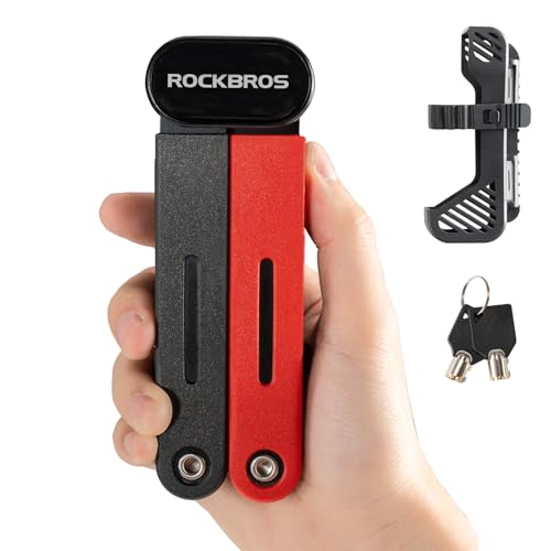 ROCKBROS Folding Bike Lock 120cm/47.24inch with 2 Keys Bike Locks E Bicycle Non Theft Heavy Duty...