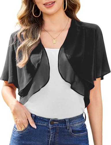 Aottori Damen Chiffon Bolero Festlich ärmellos Elegant Shrug Top Kurze...