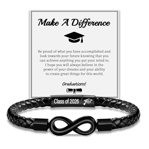 Image of Leather Bracelet Gifts for Men, To My Son Bracelet Fathers Day Bracelet Gifts Dad Grandpa Love You Forever Engraved Birthday Valentines Graduation Gift Infinity Knot Jewelry