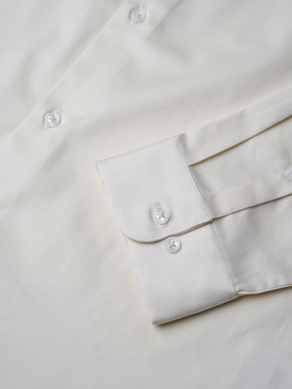 Image of SUBTRACT Men's Slim Fit Solid Spread Collar Cotton Satin Evening Shirt | Stylish Men's Wear Shirt for Office or Party