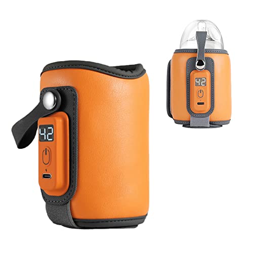 Gobesty Flaschenwärmer Baby, USB Baby Flaschenwärmer Unterwegs, Tragbarer Flaschenwärmer Baby mit LCD Display, Einstellbare Temperatur Babyflaschenwärmer, Flaschenwärmer Auto für Unterwegs und Zuhause
