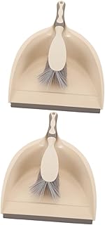 FRCOLOR 2 Sets Bed Brush Cleaning kit White Combination Accessories Shovel Brush Combination Mini Dustpan Mini Coffee Table Trash can pp Cleaning Supplies Small Brush