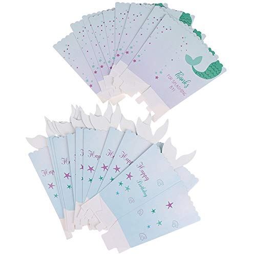 24 Pcs Popcorn Boxes Movie Theater Night Paper Popcorn Boxes Mermaid Popcorn Containers Boxes For Movie Night Movie Party Theme Theater Themed Decorations Or Carnival Party Circus,Mermaid #TOP2