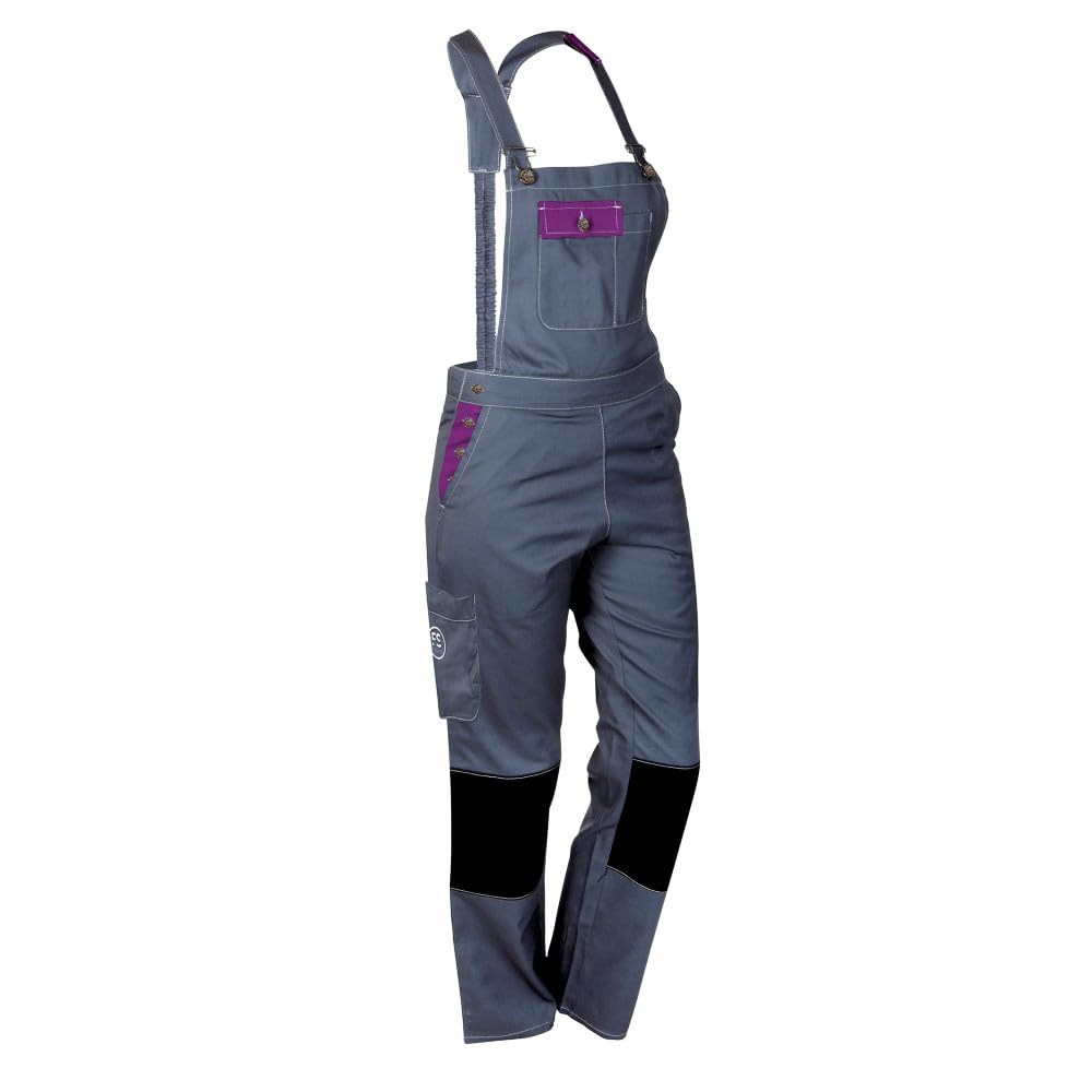 Fashion Sécurité 82660102 Pep's Dungarees, Grey / Purple, Size S - 36/38