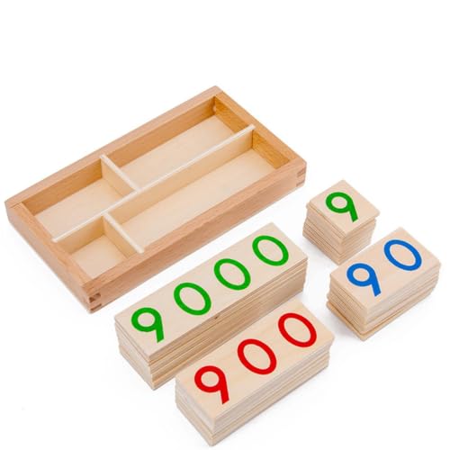 Wooden Number Cards - 1-9000 Digital Numbertoys Assessory ory Assessory