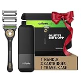 GilletteLabs With Exfoliating Bar Shaving Razor For Men, 1 Handle, 3 Blade Refills, Includes Travel Case for Convenient Storage On The Go, Holiday Gifts for Men