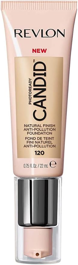 Revlon PhotoReady Candid Natural Finish Foundation, with Anti-Pollution, Antioxidant, Anti-Blue Light Ingredients, 120 Buff, 0.75 fl. oz.