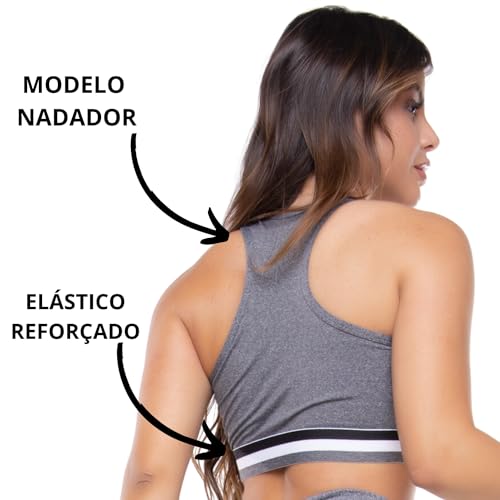 Kit 2 Top Academia Fitness Suplex Liso Costas Nadador Sem Bojo Elástico Reforçado (G)