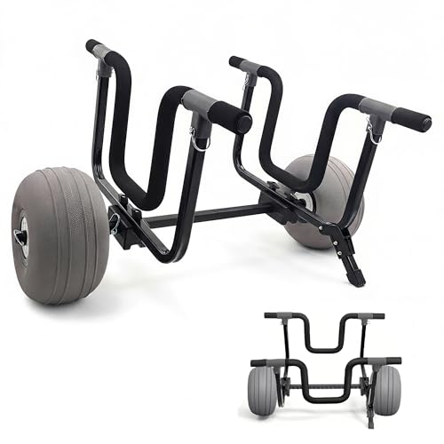 REEYAK 2-in-1 Detachable Kayak SUP Dolly Cart with 11' Beach Wheels for All Terrain - Kayak Cart for Canoe, Surfboard, Paddle Board Transport