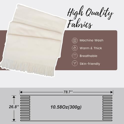 Winter Scarf for Women Men Cold Weather - Soft Warm Shawls Scarves with Tassels(78.7\'\'*26.8\'\') - Thumbnail 2