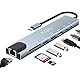Avigers USB C Hub (8-in-1), USB C Multiport Adapter mit 100W PD, 4K HDMI, SD&TF Kartenleser, USB 3.0, Ethernet LAN Adapter für MacBook Air/Pro, Huawei, Dell und mehr