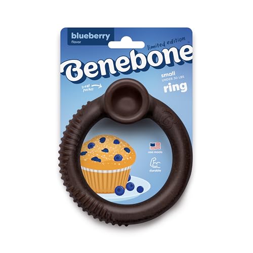 Image of Benebone Ring Dog Chew Toy for Aggressive Chewers, Blueberry, Small | Durable, Super Chewer, Dog Bones, Long-Lasting, A Size for Every Dog, Keeps Them Busy