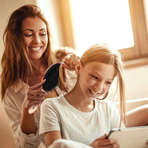 Boar Bristle Hair Brushes For Women Men Kids Curly Think Thin Long Short Wet Dry Hair,Luxury Professional Hairbrush And Wide Tooth Comb For Home And Travel Detangling Smoothing Massaging(Rose Gold) #TOP4