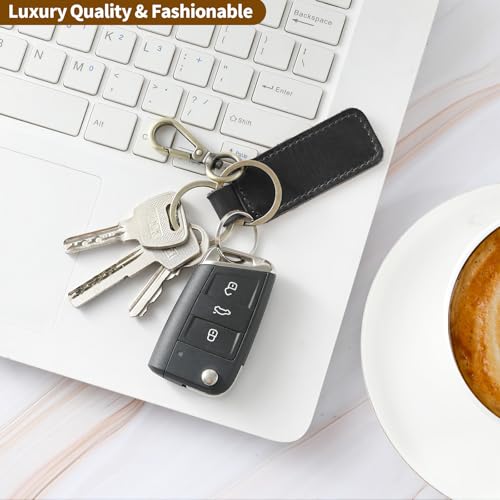 Image of Jack&Chris Genuine Leather Car Keychain, Universal Key Fob Keychain, Leather Key Chain Holder for Men and Women, JC306