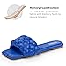 ATHMILE Braided Womens Sandals 2026 Square Open Toe Fashion Slide Sandals Women Dressy Summer Flat Beach Blue Size 11