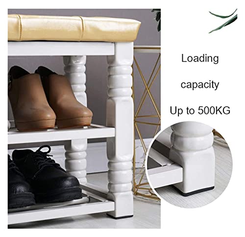 Étagère de rangement pour chaussures avec tabouret rectangulaire intégré