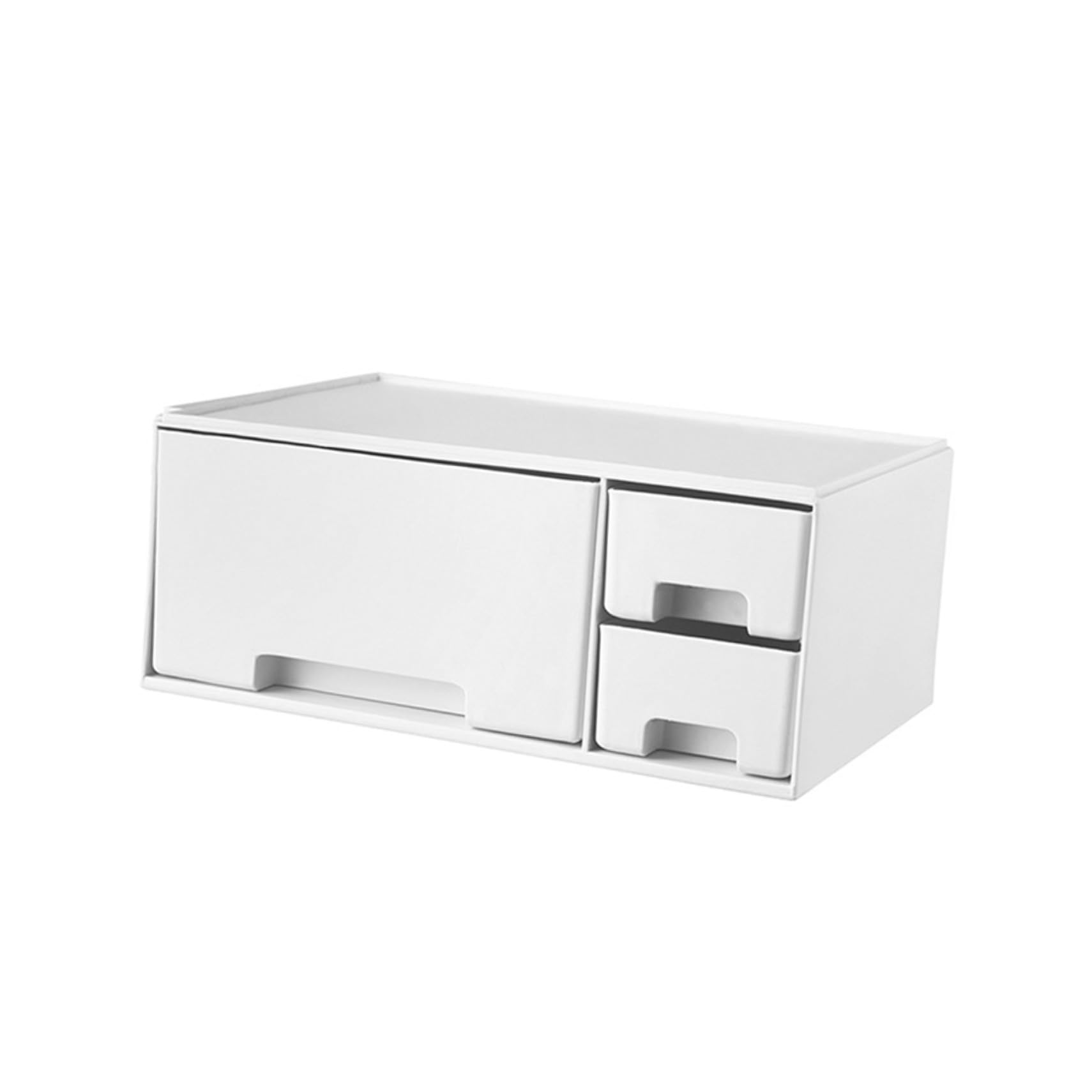 Computer Screen Elevated Shelf Storage Bin Desk Converter Home Office Accessories Plastic Organizer Box