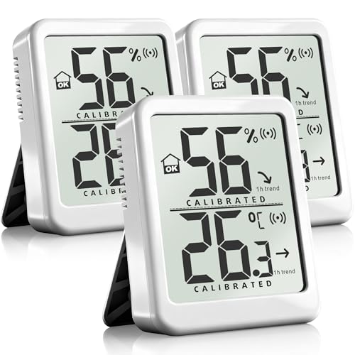 Antonki 3 Stück Raumthermometer Innen Temperatur und Feuchtigkeitsmonitor, Digitales Thermo-Hygrometer InnenThermometer, Feuchtigkeitsmesser für...