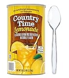 Country's Time Powdered Lemonade Drink Mix 82.5 oz. Included 2 Clear Heavy-Weight Plastic Spoons 6.55'