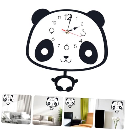 Horloge murale silencieuse panda Abaodam pour decoration interieur sans bruit