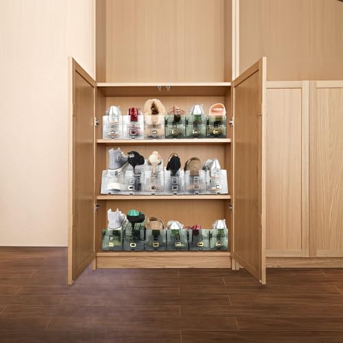 Yes!Fresh Shoe Slots Organizer, Boutique Display Style Shoe Stacker for A Pair of Shoes, Separable Shoe Rack for Closet Organization, 3 Adjustable Narrow Shoe Rack (Clear, 12 Pack) by Yes!Fresh - Image 5