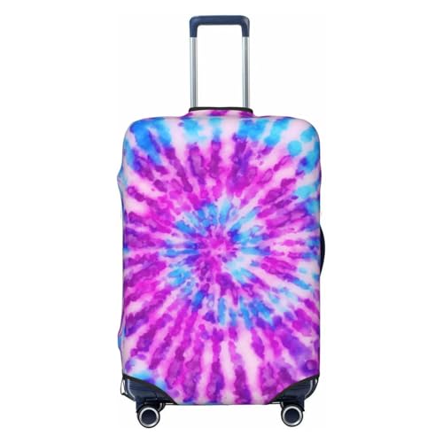 Tie Dye Purple Suitcase Cover Elastic Travel Suitcase Protector Covers Trolley Case Sleeve With Buckle Strap Belt Luggage Cover, Medium