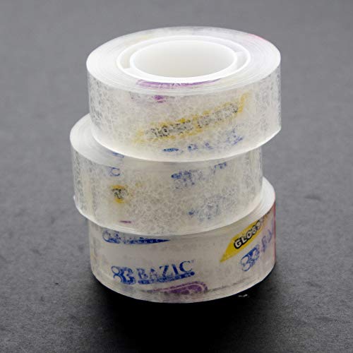 Bazic Crystal Clear Tape W/ Dispenser 3/4" X 500", Transparent Stationery Tapes Glossy Finish Refills Rolls, Arts Craft Gift Wrapping (3/Pack), 1-Pack #TOP6