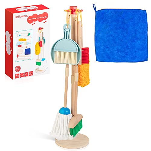 Kit Ménage Enfant 5 Pièces - Aspirateur Jouet, Balai, Vadrouille, Plumeau, Pelle, En ABS, Pour Apprendre En S'amusant