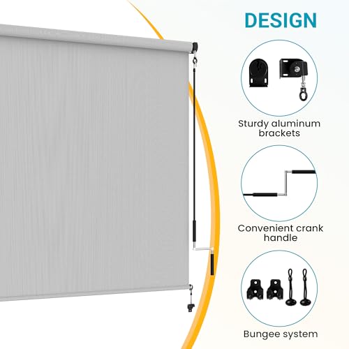 Integrated Outdoor Roller Shade,10'W x 8'H Assembly Free Outdoor Patio Blinds with 420GSM Upgraded Fabric for 95% UV Blockout, Cordless Patio Shade, Sun Shades Outdoor Patio for Porch, Gazebo, Balcony by FansaFurn - Image 5