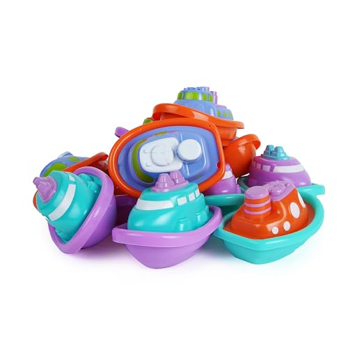 Boley Boats Bathtub Toys - 12 Pk Kids Bath Toys for Toddlers Ages 3+