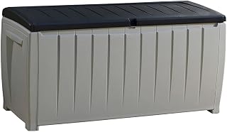 Keter Garden Storage Box Novel 340L Outdoor Entryway Trunk Chest Bench Box