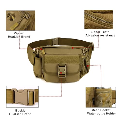 Riñonera multifuncional militar impermeable con bolsillo para botella 3