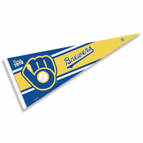 WinCraft Brewers Retro Vintage Throwback Full Size Pennant Flag