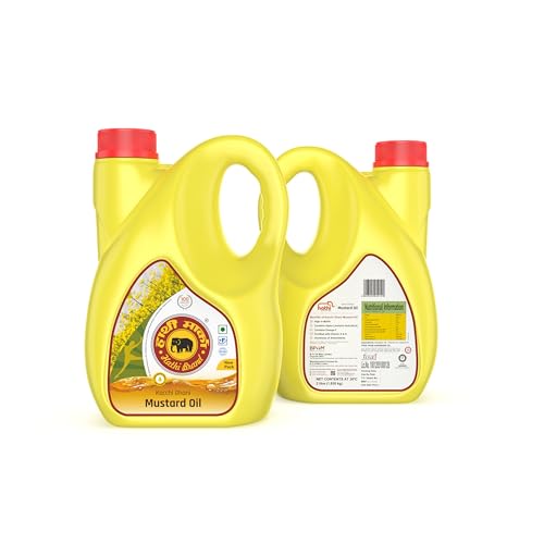 Image of Elephant Brand Hathi Marka Kacchi Ghani Mustard Oil - Ideal for cooking food, pickles, massages Jar (2 Ltr)