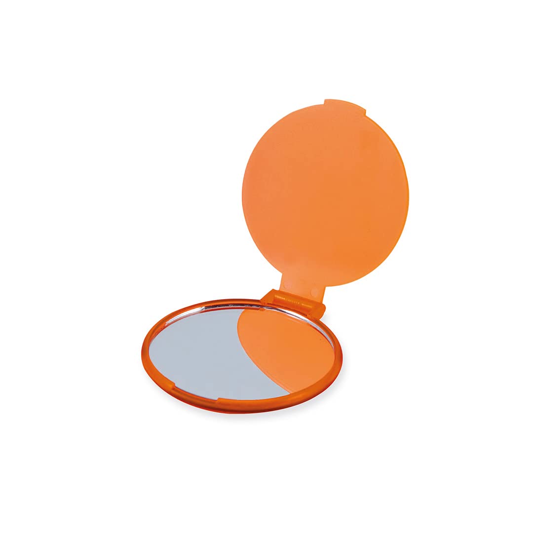 Ebuygb Orange Compact Vanity Handbag Mirrors Folding Cosmetic Mirror Toiletry Bag,