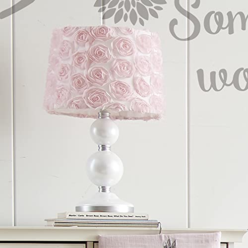 Levtex Baby Elise Table Lamp Spindle Base with Pink Rosette Shade