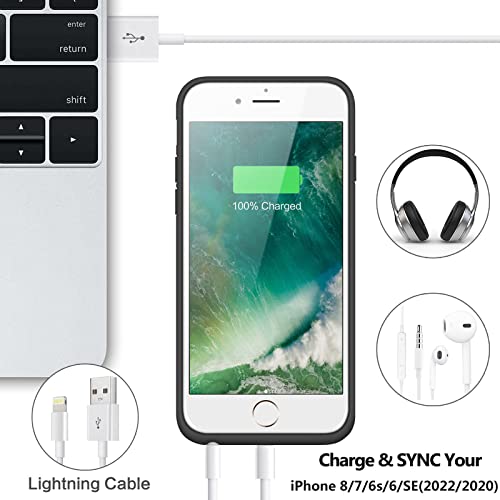 Pxwaxpy Battery Case For Iphone 8/7/6S/6/Se(2022/2020), 6000Mah Rechargeable Charging Case For Iphone 8/7 Portable Battery Pack For Iphone 6S/6/Se(3Rd & 2Nd Gen) Charger Case [4.7Inch], Black #TOP2