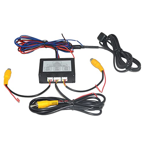 Baceyong ABS Voiture Caméra Vidéo Boîte de Contrôle avec Avant et Retour Vidéo Entrée, Universel Véhicule Deux Voies Contrôle Commutateur Kit pour Auto Wagon RV Bus