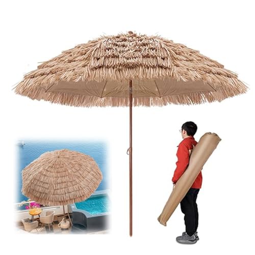 Parasol de plage tropical 2m grand parasol de patio anti UV pour jardin